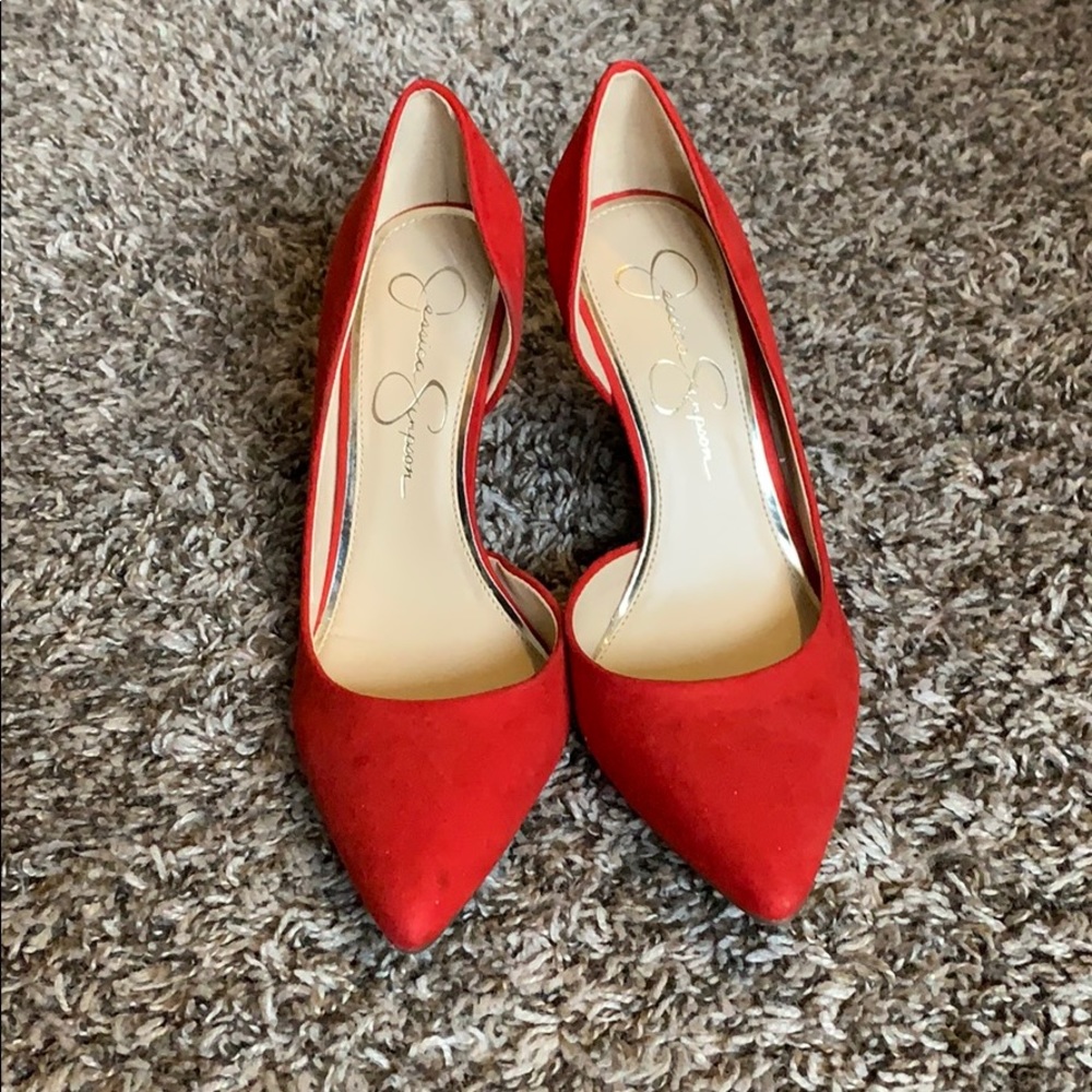 Jessica Simpson red heels